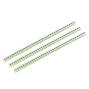 Plant Based Green & Clear Striped Jumbissimo Disposable Paper Straws (10mm, 120 Pack)