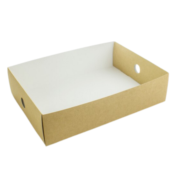 Vegware Disposable Kraft Half Platter Box Inserts (50 Pack)