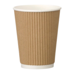 12oz Cups – Kraft Brown Ripple Coffee Cups (500)