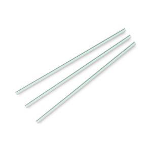 Plant-Based Green and White Striped Disposable Straws (5mm) (6500 Pack)