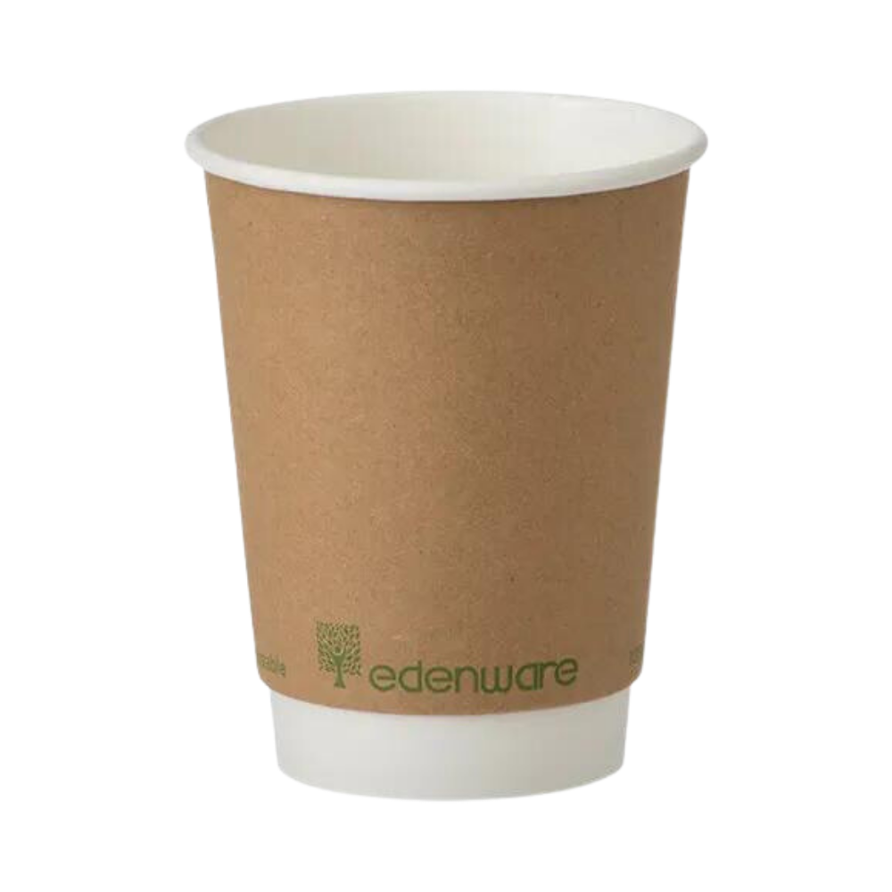 12oz Kraft Double Walled Compostable Cups (25)