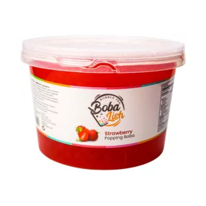Boba Lish Strawberry Popping Boba Pearls for Bubble Tea 2.1kg